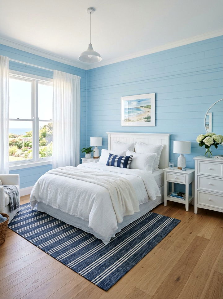 Sky blue bedroom wall - 30 bedroom paint color ideas