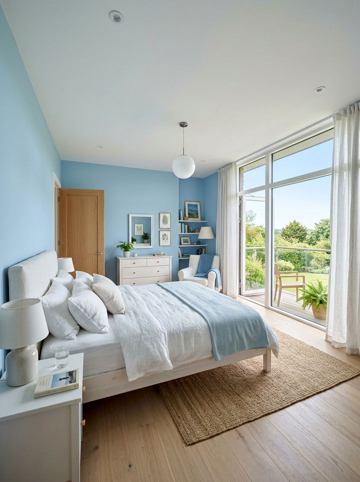 Sky blue scandinavian bedroom - 30 Scandinavian bedroom color ideas
