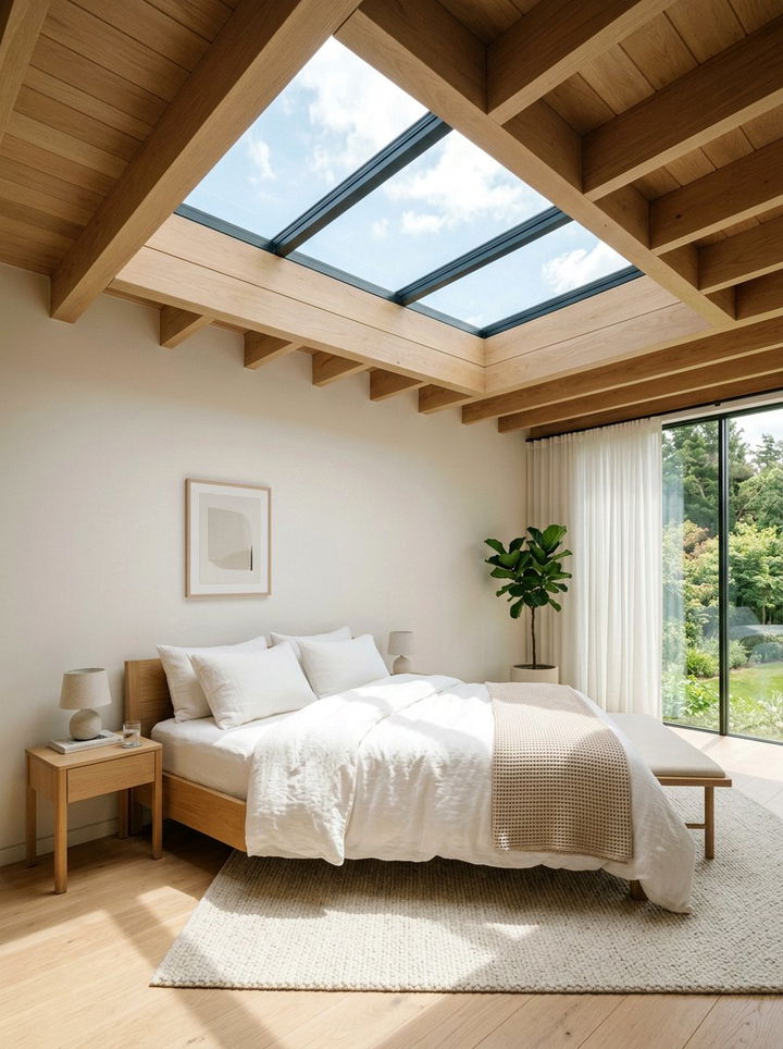Skylight Over Bedroom Bed - 30 bedroom natural lighting ideas