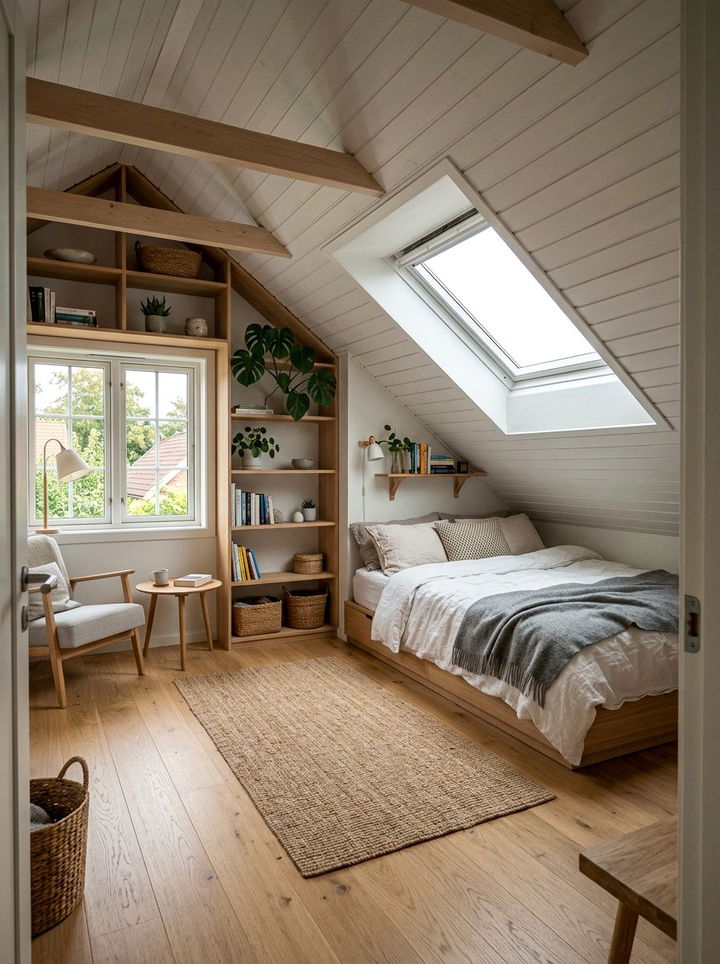 Slanted Attic Ceiling - 30 bedroom ceiling ideas