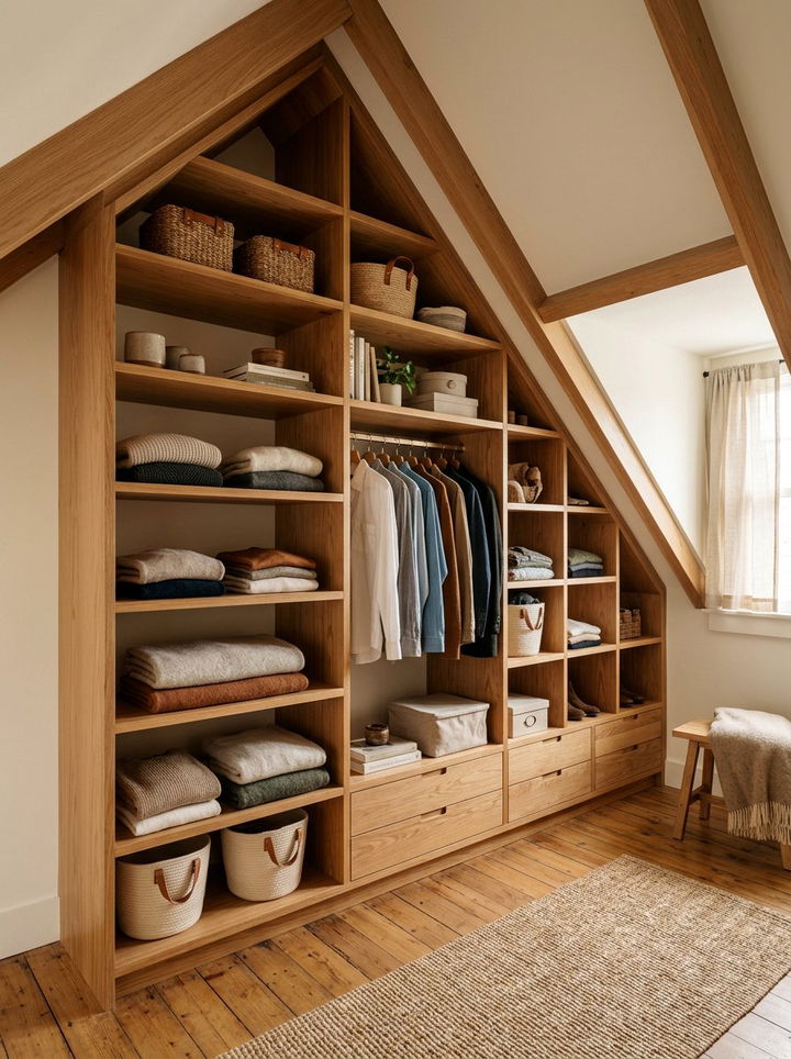 Slanted Ceiling Closet Shelves - 30 bedroom closet shelving ideas