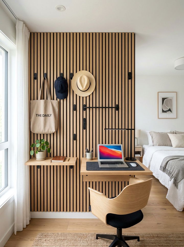 Slat Wall Panel System - 30 bedroom storage solutions