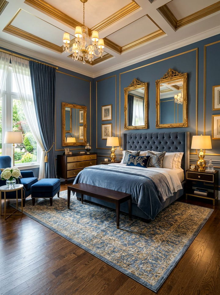 Slate Blue And Gold Decor - 30 slate bedroom ideas