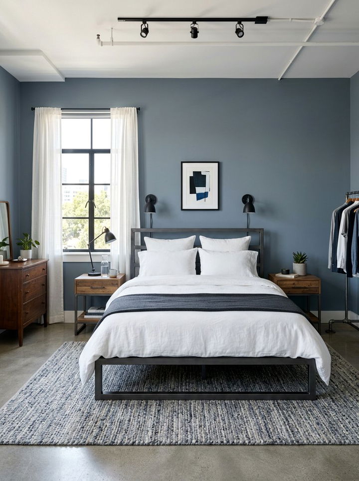 Slate Blue Bedroom - 30 bedroom accent color ideas