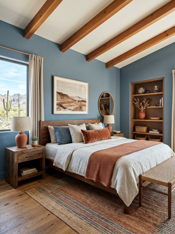 Slate Blue Bedroom - 30 desert bedroom color ideas