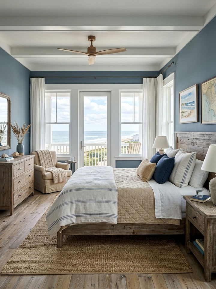 Slate Blue Coastal Bedroom - 30 slate bedroom ideas