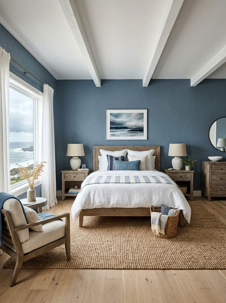 Slate Blue Coastal Bedroom - 30 slate blue bedroom ideas