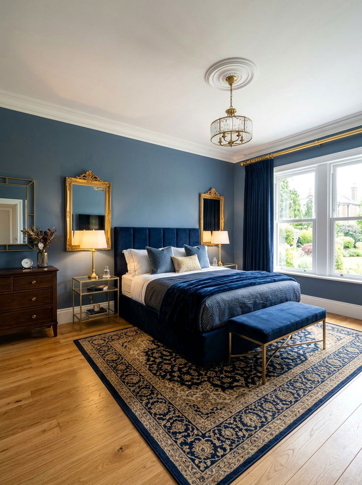 Slate Blue Gold Bedroom - 30 slate blue bedroom ideas