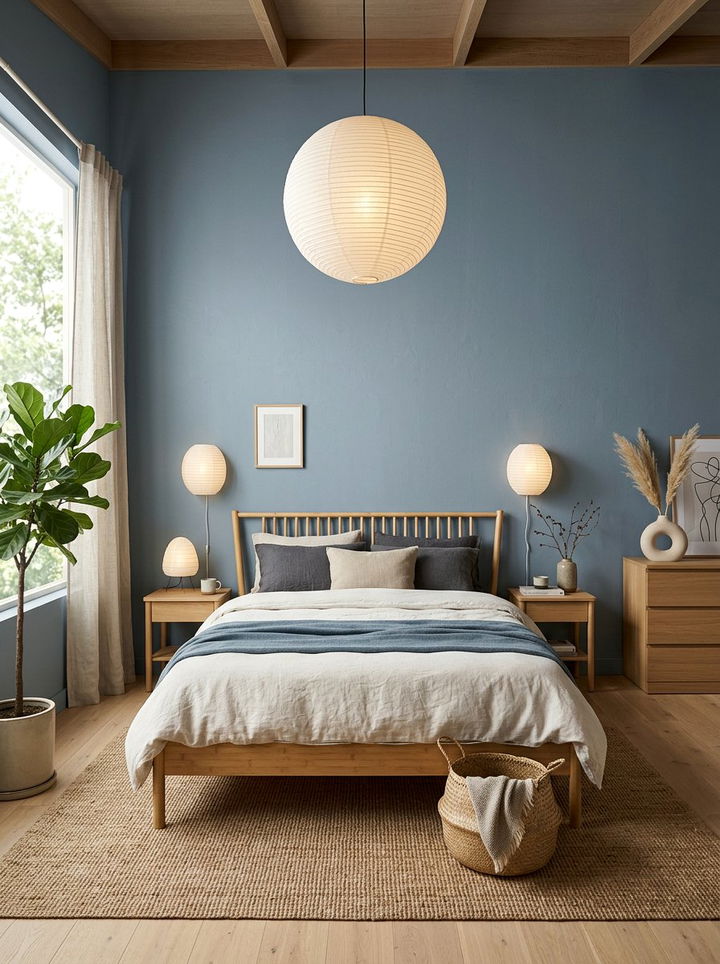 Slate Blue Japandi Bedroom - 30 slate blue bedroom ideas
