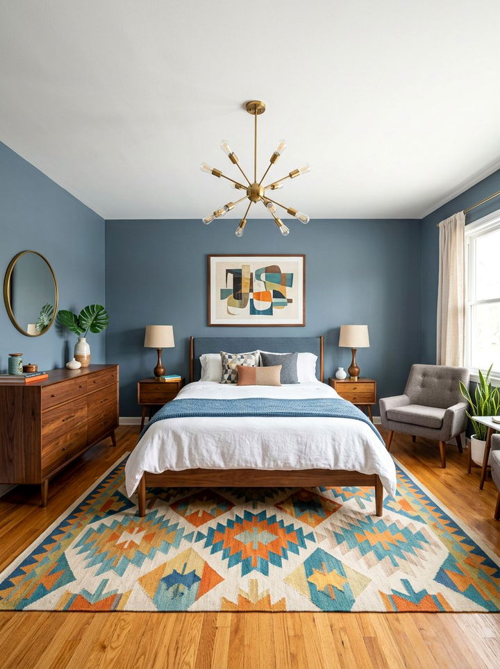 Slate Blue Mid Century Bedroom - 30 slate blue bedroom ideas
