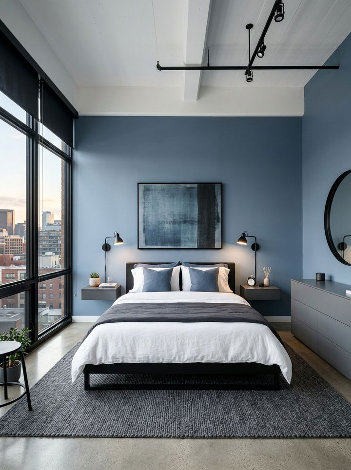 Slate Blue Modern Bedroom - 30 slate blue bedroom ideas