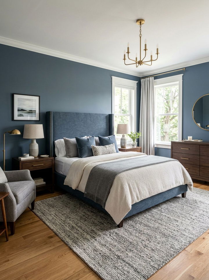 Slate Blue Transitional Bedroom - 30 slate blue bedroom ideas