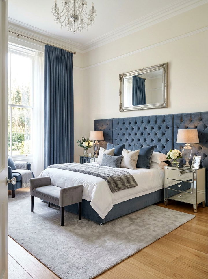 Slate Blue Velvet Bedroom - 30 slate blue bedroom ideas