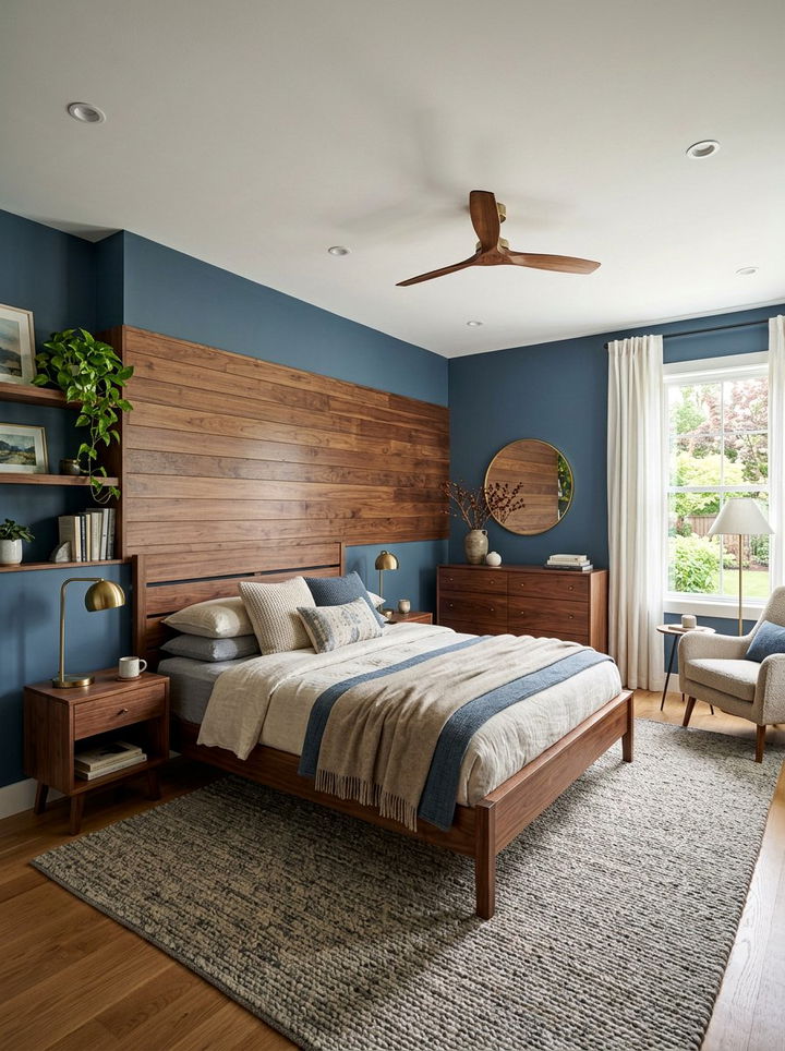 Slate Blue Wood Bedroom - 30 slate blue bedroom ideas