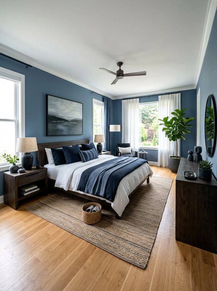 Slate Blue Zen Bedroom - 30 Zen bedroom color ideas