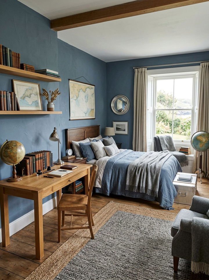Slate Blue - 30 dark academia bedroom color ideas