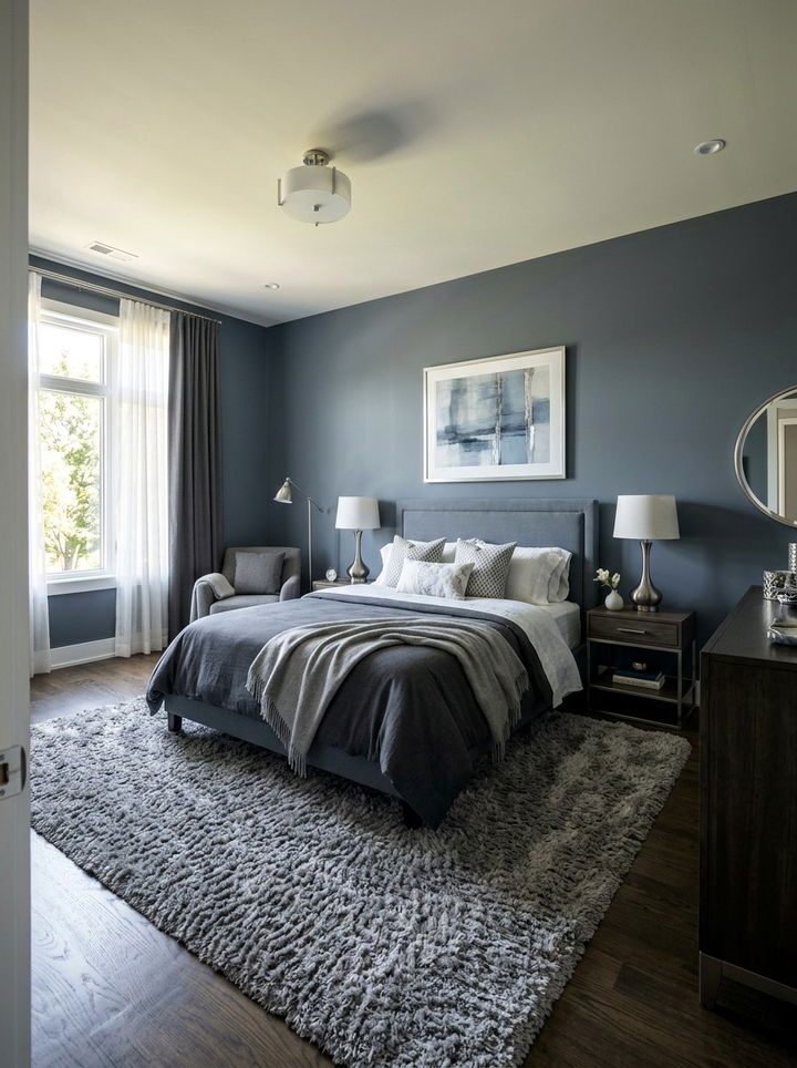 Slate Gray Bedroom - 30 dark neutral bedroom ideas