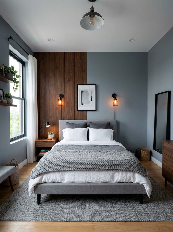 Slate Gray Bedroom - 30 winter inspired bedroom color ideas