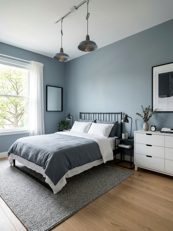 Slate Gray Minimalist Bedroom - 30 minimalist bedroom color ideas