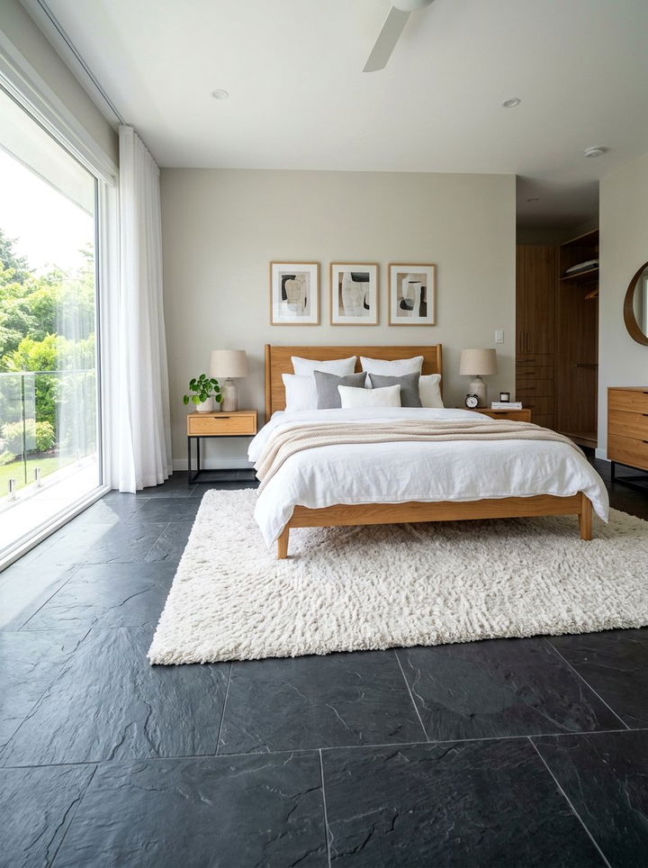 Slate Tile Bedroom Floor - 30 slate bedroom ideas