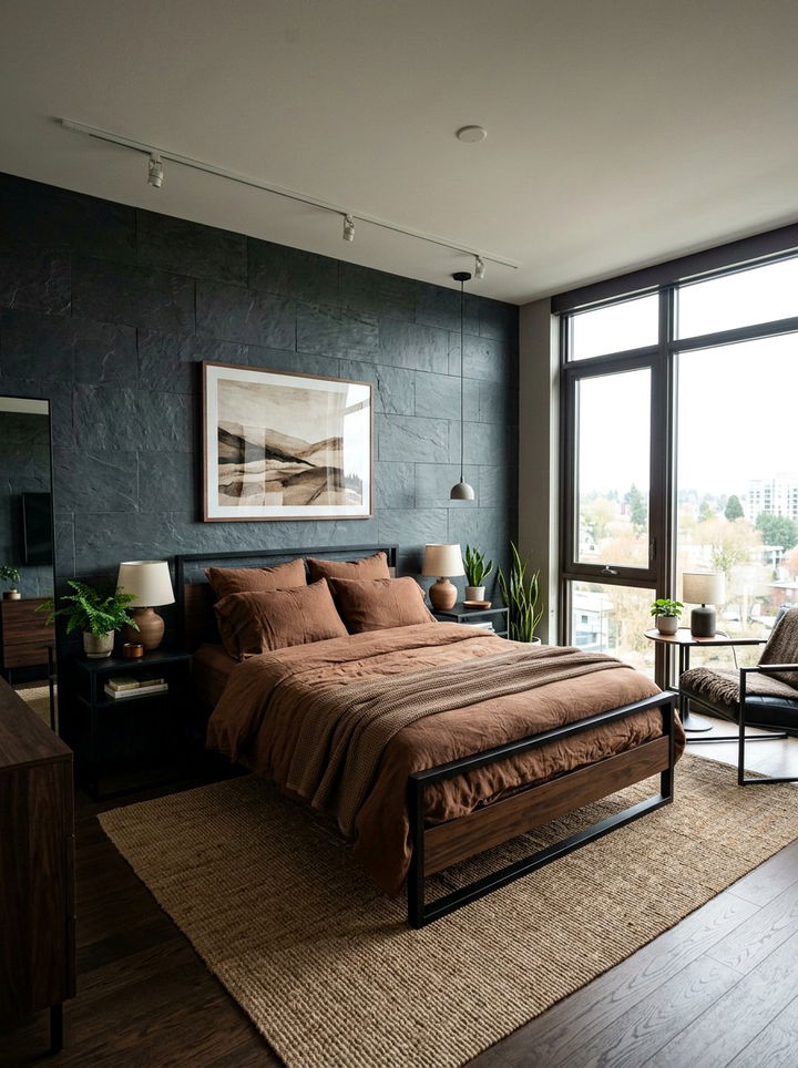 Slate and soil bedroom - 30 earth tone bedroom ideas