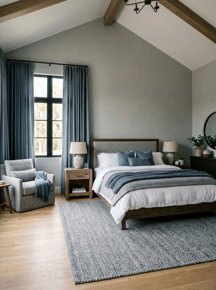 Slate blue and ash gray bedroom - 30 blue and gray bedroom ideas