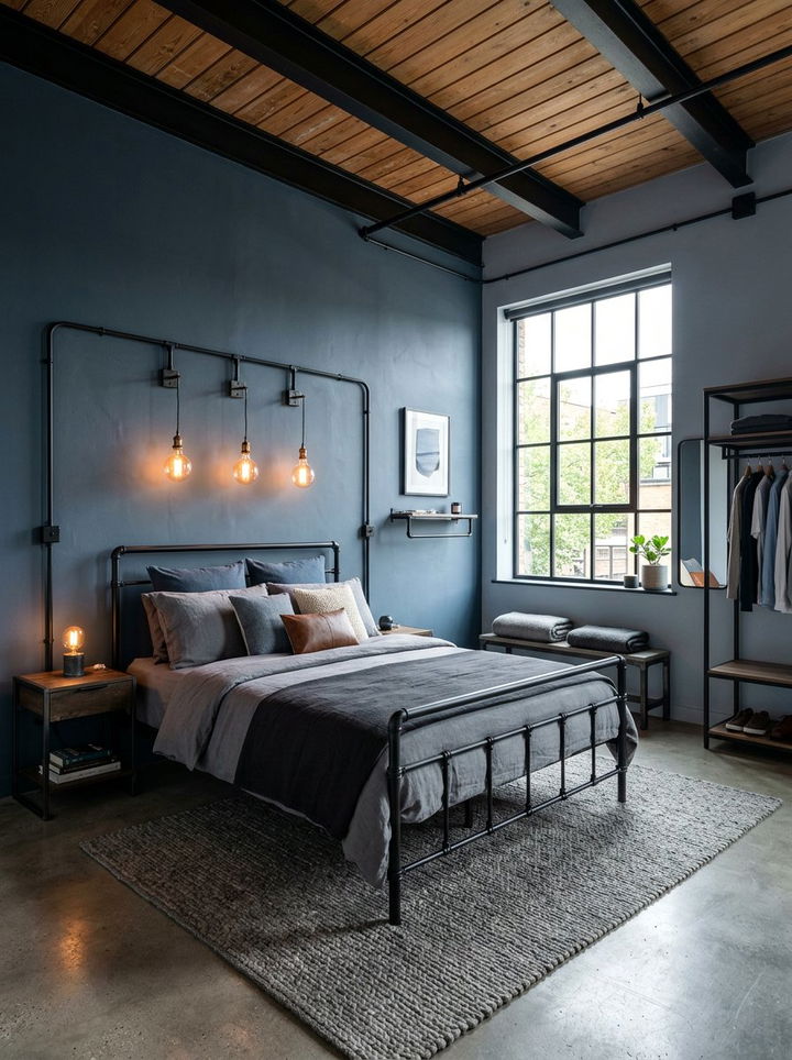 Slate blue bedroom - 30 bedroom blue walls
