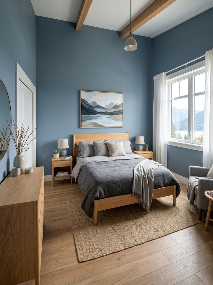 Slate blue bedroom - 30 earthy bedroom color ideas