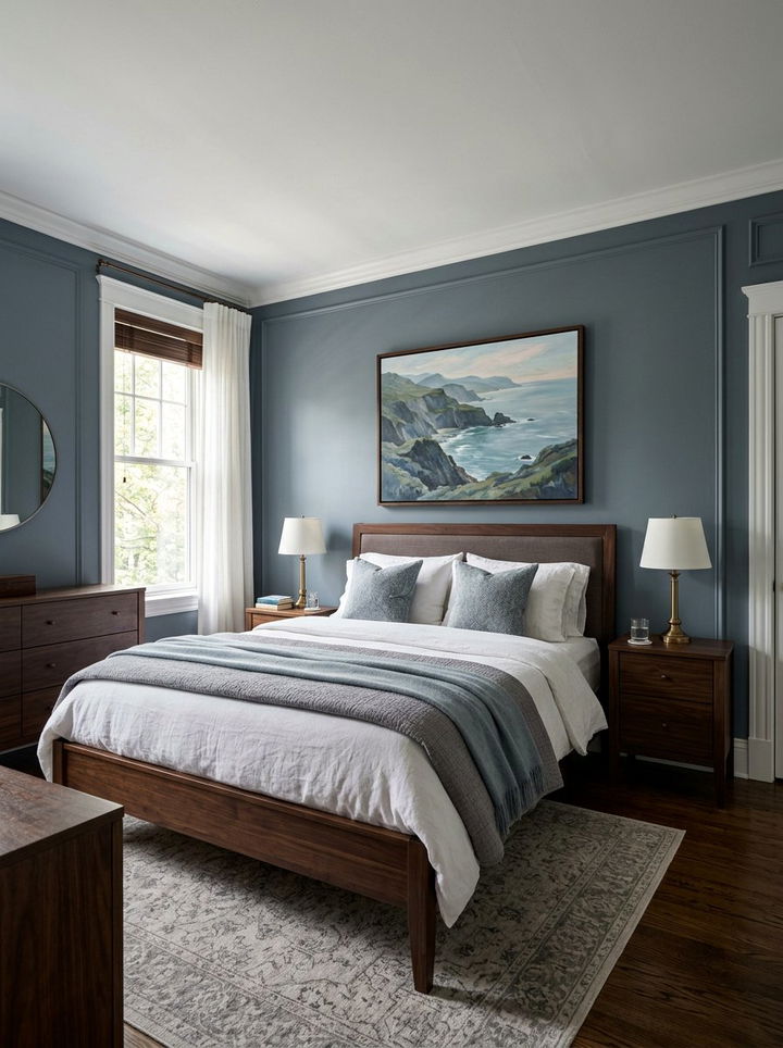 Slate blue bedroom walls - 30 traditional blue bedroom ideas