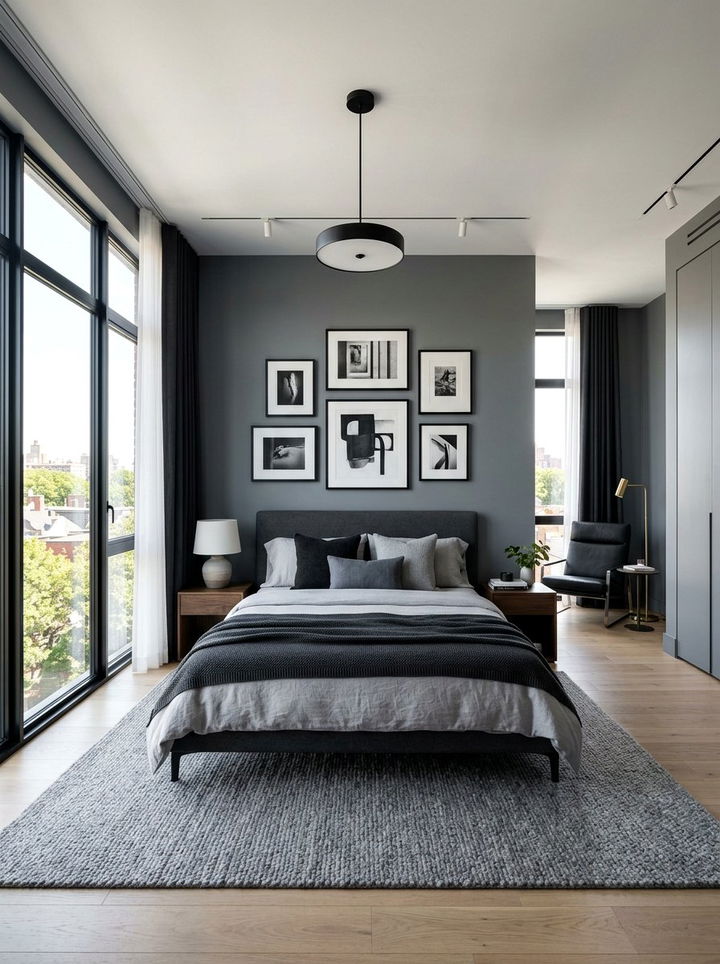 Slate gray bedroom - 30 Nordic bedroom color ideas