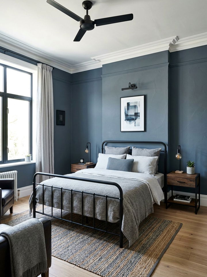 Slate gray bedroom wall - 30 bedroom paint color ideas