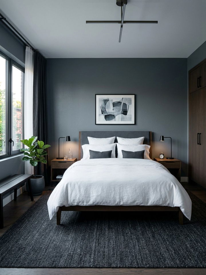 Slate grey bedroom - 30 minimalist grey bedroom ideas
