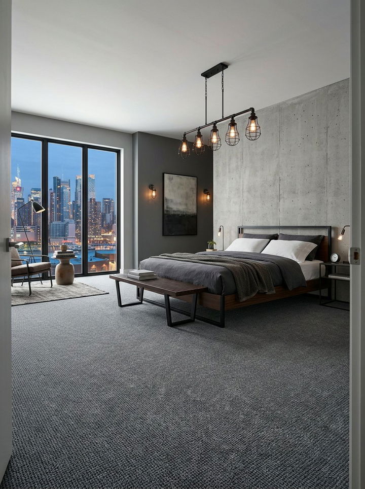 Slate grey bedroom carpet - 30 bedroom carpet ideas