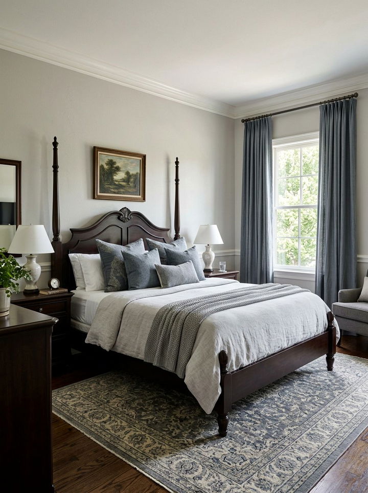 Slate grey decorative pillows - 30 traditional grey bedroom ideas