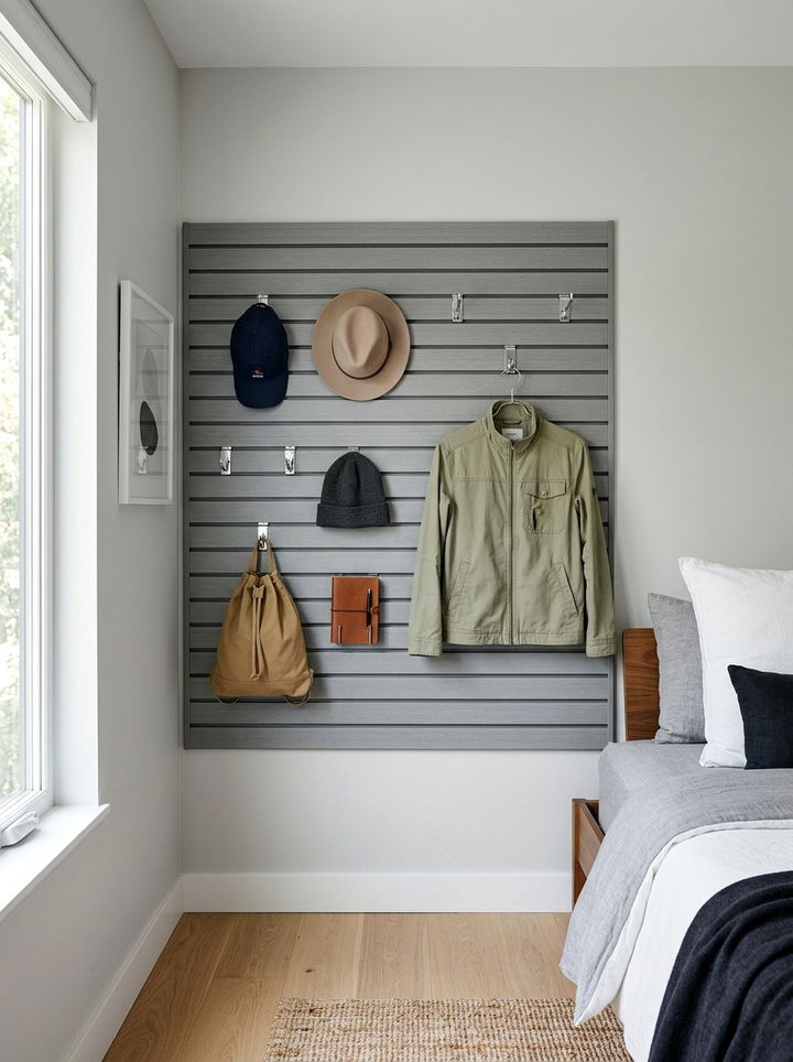 Slatwall System Bedroom - 30 bedroom wall storage ideas