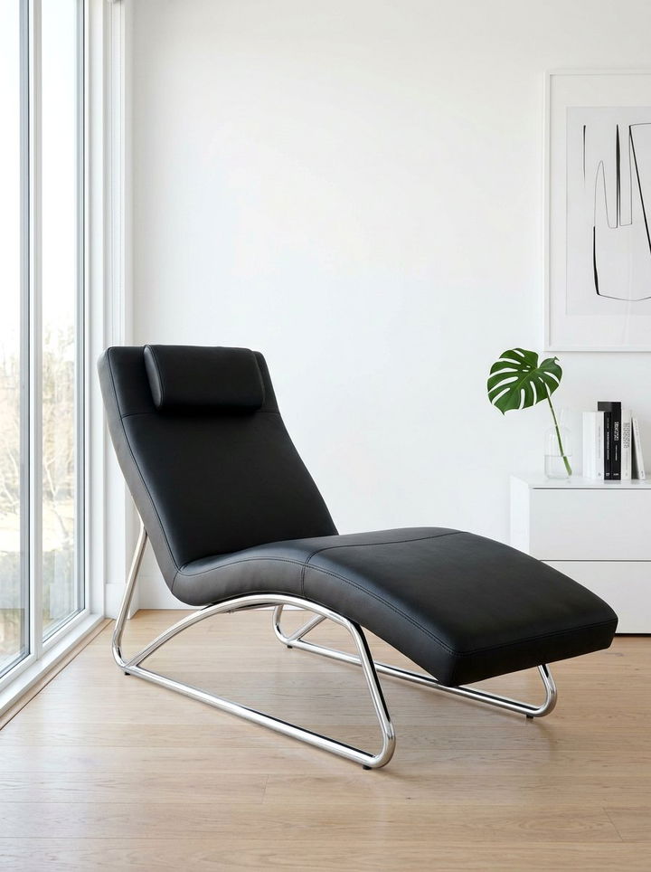 Sleek Black Chaise Lounge - 30 bedroom chaise lounges