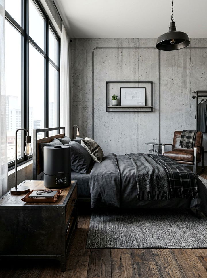 Sleek Black Humidifier - 30 bedroom humidifiers