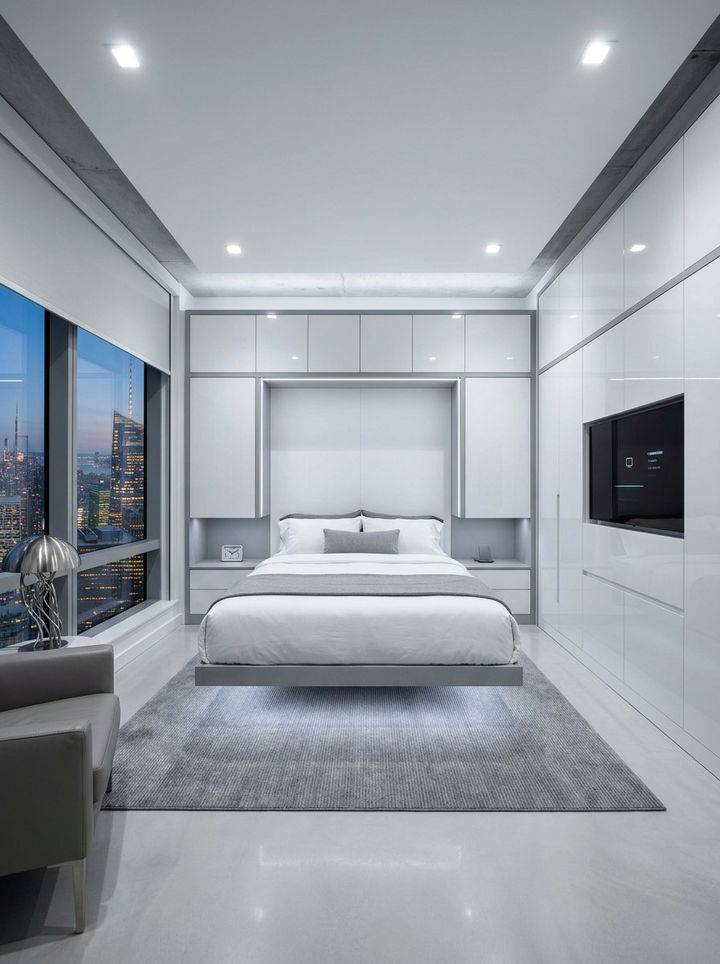 Sleek Grey and White Bedroom - 30 grey and white bedroom ideas