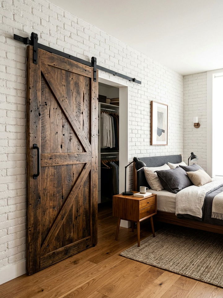 Sliding Barn Door - 30 industrial bedroom ideas