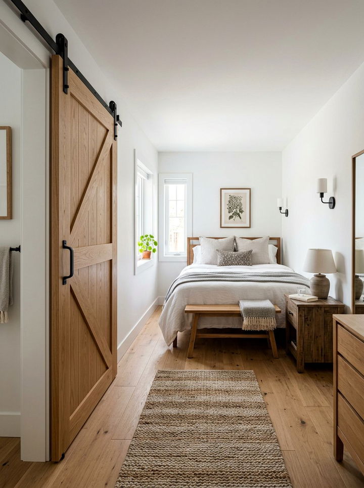 Sliding Barn Door - 30 narrow bedroom ideas