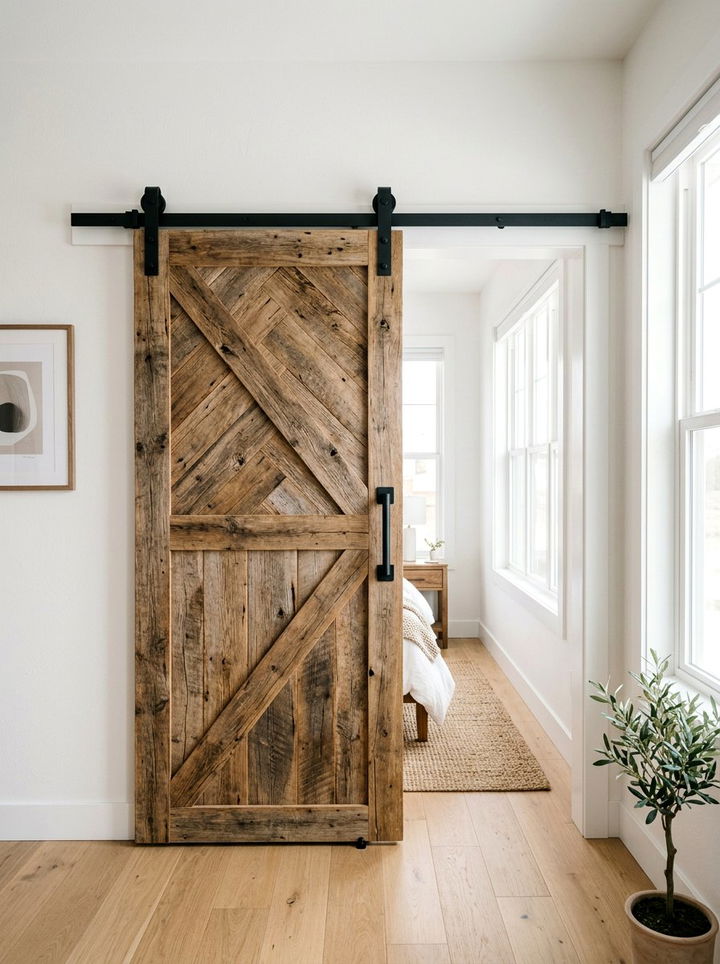 Sliding Barn Door - 30 bedroom entryway ideas