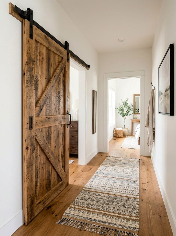 Sliding Barn Door - 30 bedroom hallway ideas