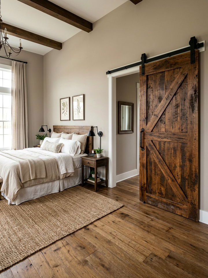 Sliding Barn Door - 30 fixer upper bedroom ideas