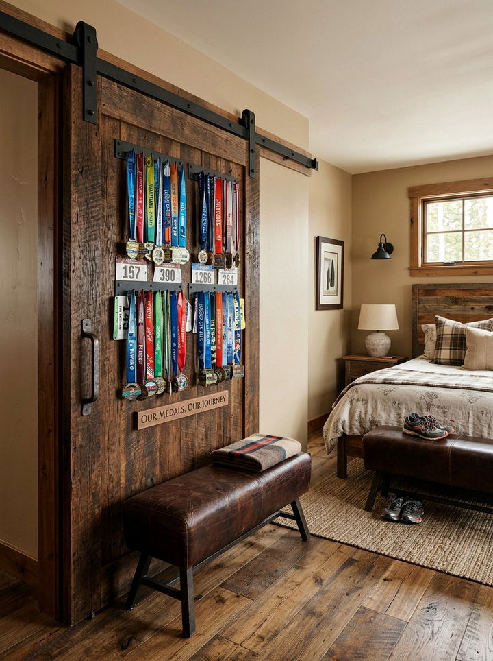 Sliding Barn Door Display - 30 bedroom medal display ideas