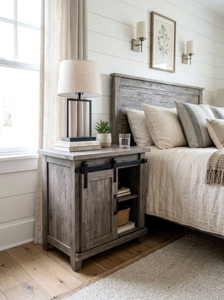 Sliding Barn Door Nightstand - 30 bedroom rustic nightstands