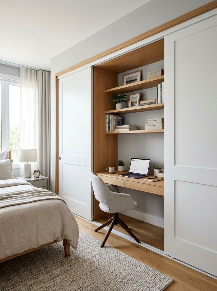 Sliding Closet Door Desk - 30 bedroom extendable furniture ideas