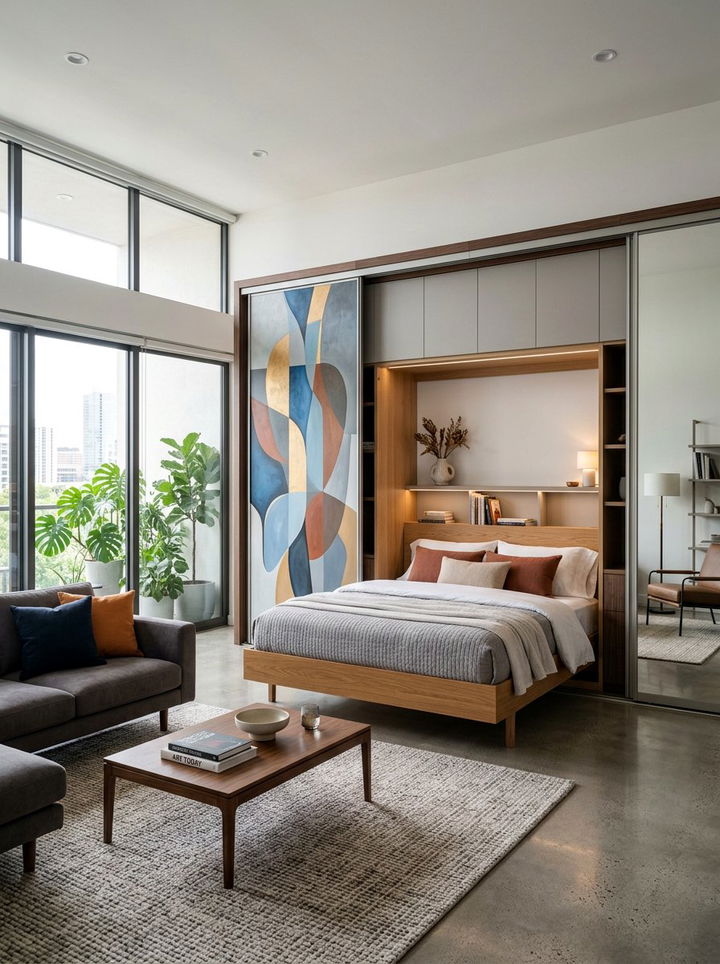 Sliding Door Wall Bed - 30 bedroom wall bed ideas