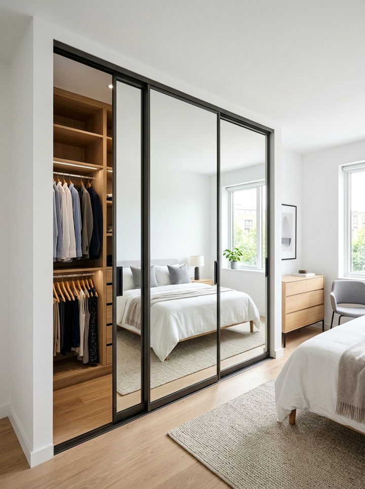 Sliding Door Wardrobe - 30 bedroom compact furniture ideas