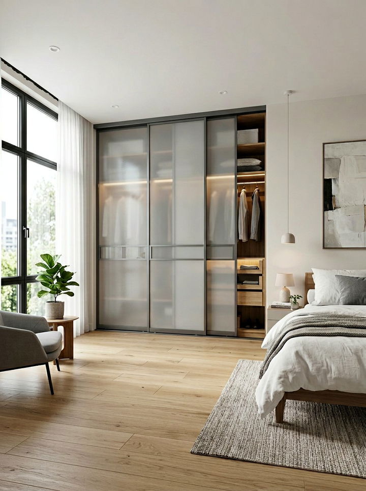 Sliding Door Wardrobe Unit - 30 bedroom storage solutions