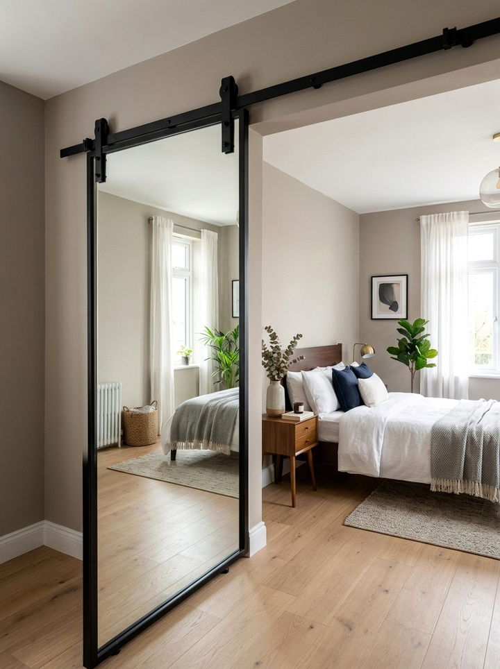 Sliding Mirror Door - 30 fixer upper bedroom ideas